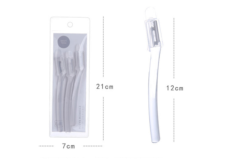 Lameila Cosmetic makeup facial hair remover trimmer custom logo transparent plastic mini eyebrow razor A947