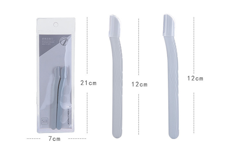 Lameila 2 pcs high quality Safety Stainless Steel Blade Eye brow Razor Plastic Handle Eyebrow Razor A946