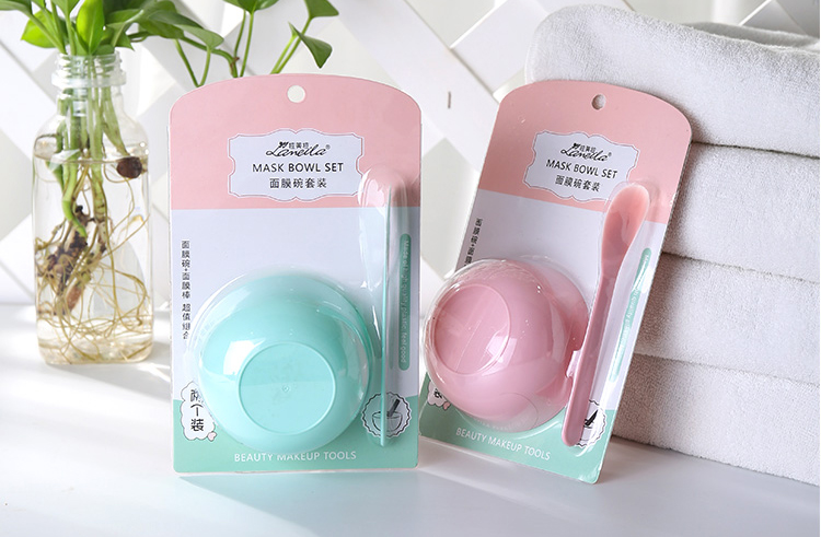 Lameila women diy mask spatula spoon plastic facial mask bowl set 3334