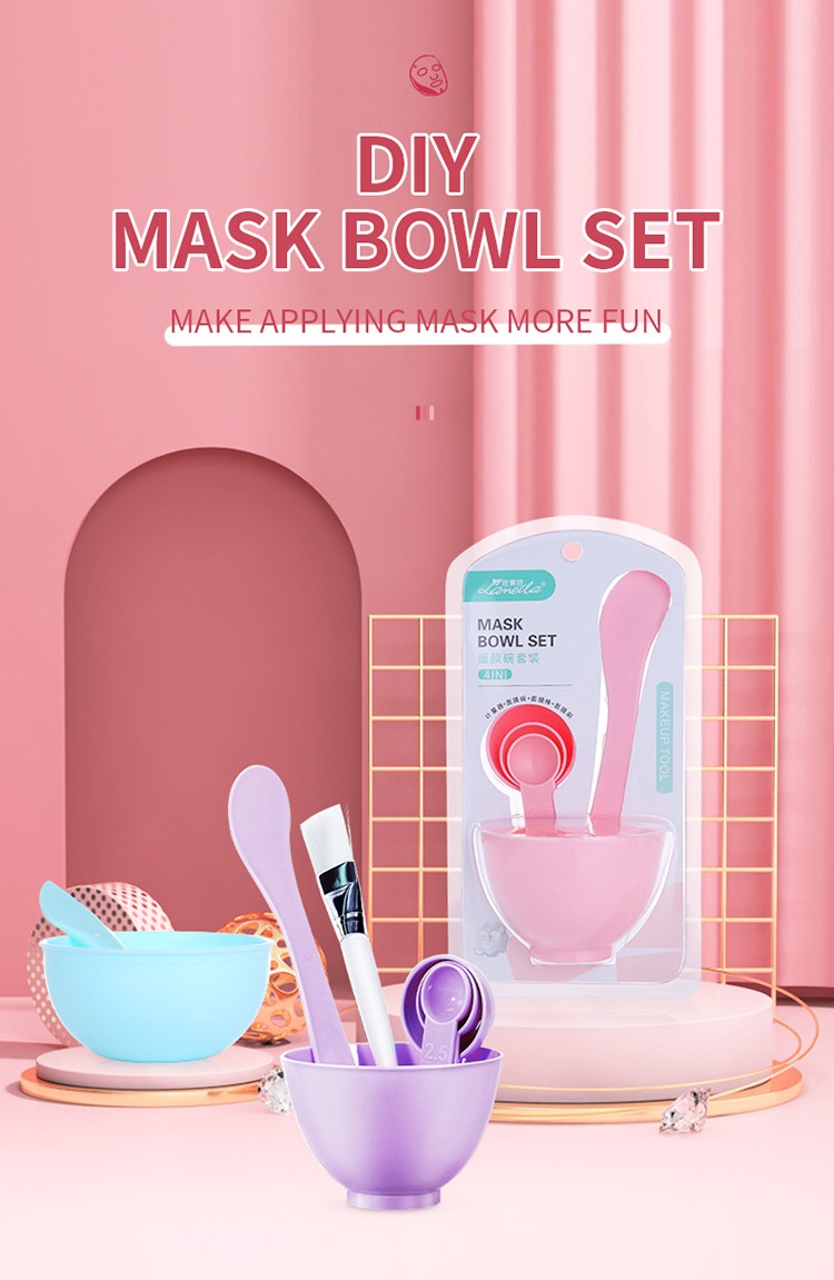 Lameila women diy mask spatula spoon plastic facial mask bowl set 3348