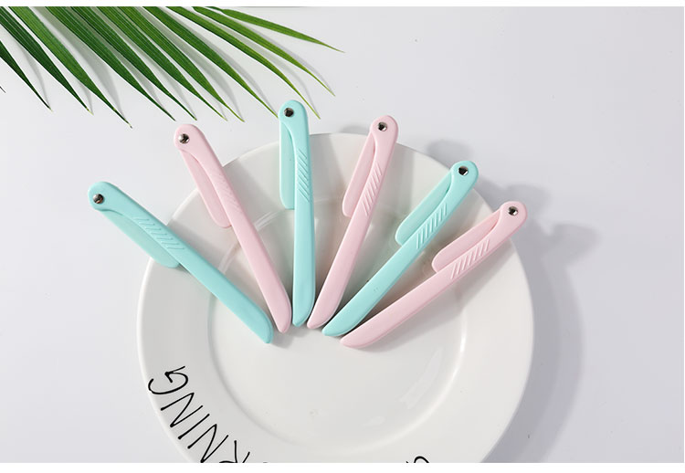Factory wholesale 3 pcs mixed color safety plastic facial razor foldable trimmer eyebrow razor A0878