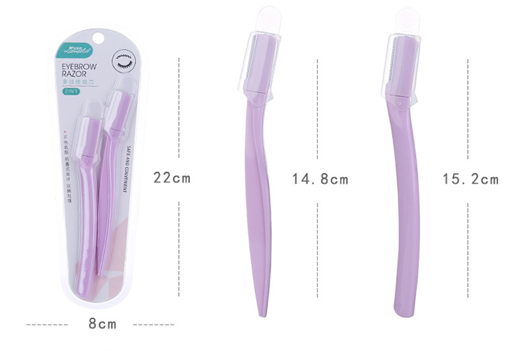 Lameila 2pcs wholesale private label facial eyebrow trimmer shaper mini style eyebrow razor A0820