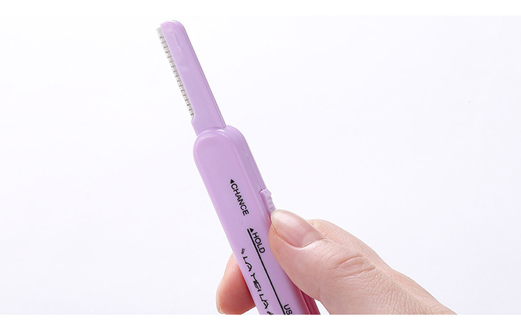 Lameila Cosmetic tools eye brow razor plastic handle retractable knife stainless steel eyebrow trimmer A0811