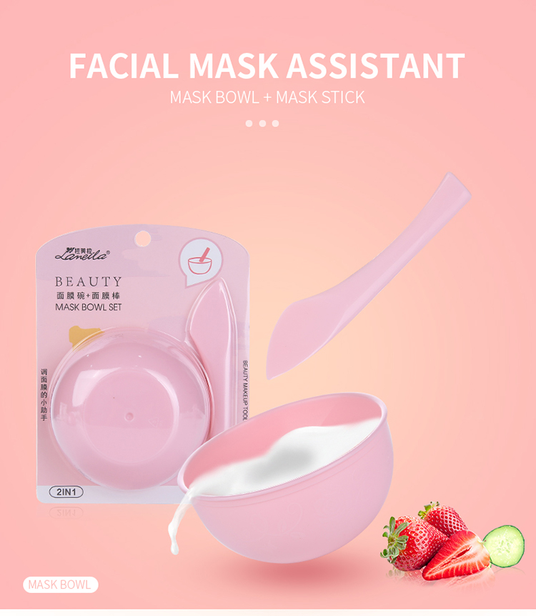 Lameila women diy mask spatula spoon plastic facial mask bowl set CXT016