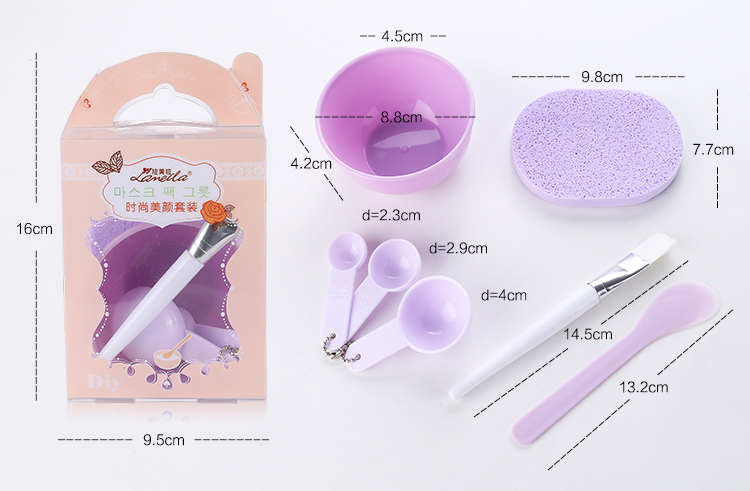 Lameila DIY mask bowl facial sponge spoon spatula brush bowl set D0807