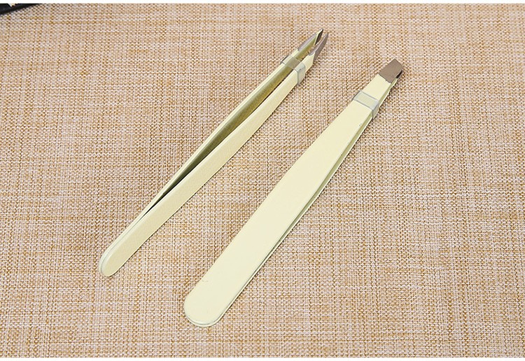 Lameila Private label stainless steel cute slanted type makeup tools good eyebrow tweezer eyelash extension tweezers A226