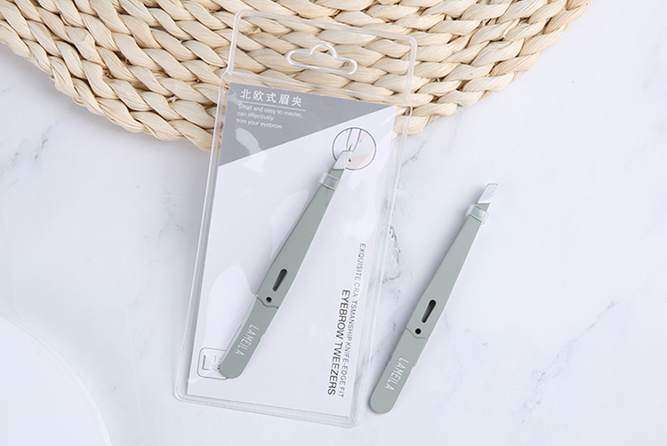 wholesale professional mini eyebrow clip set private label stainless steel eyebrow extension tweezers