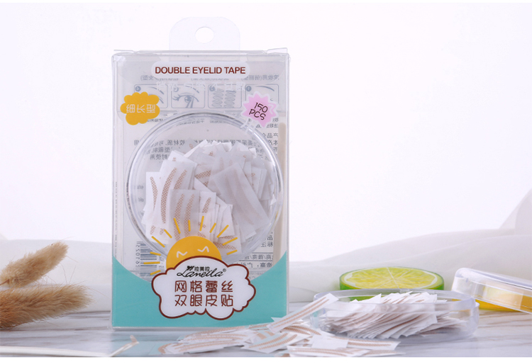 Lameila 150 pcs Mesh Shape Lace Double Eyelid Tape Invisible Double Eyelid Stickers With Case A880
