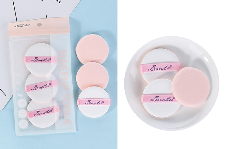 Round soft latex free foundation powder puff beauty makeup sponge cosmetic puff A715