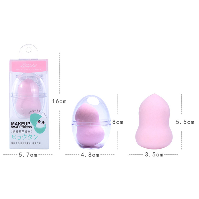 Lameila Wholesale Gourd Shape Soft Makeup Sponge Egg Foundation Makeup Sponge With Plastic Holder A782