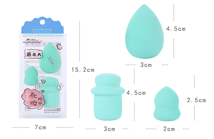 Lameila 3 pcs multi-shaped soft sponge for makeup private label reuseable elastic makeup sponge set A787