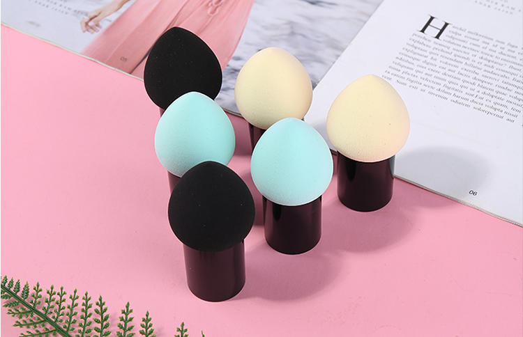 Lameila Mushroom tip makeup application sponge foundation storage box yellow black beauty makeup sponge and holder A80014