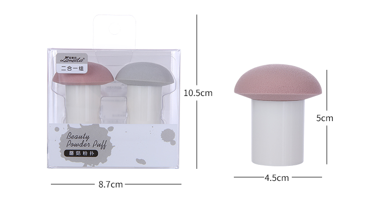 Mushroom-shaped Foundation 2pcs Powder Puff Packaging Cosmetic Makeup Pink Sponge Blender Egg SetA80103
