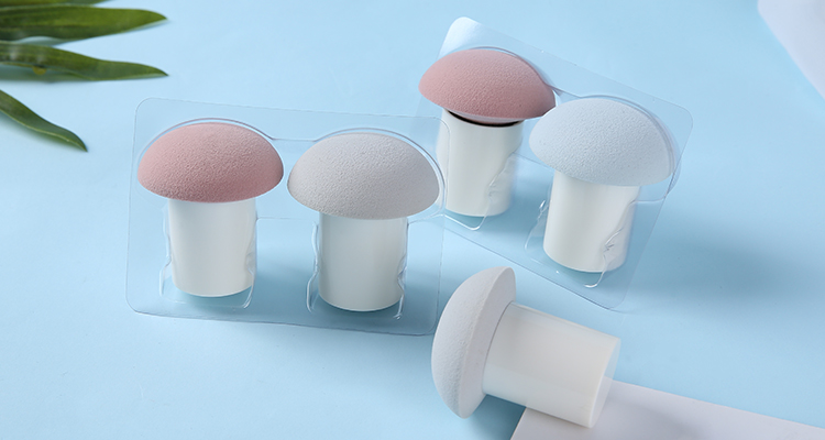 Mushroom-shaped Foundation 2pcs Powder Puff Packaging Cosmetic Makeup Pink Sponge Blender Egg SetA80103