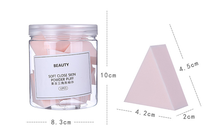 Lameila 12 pcs high quality latex free triangular shape makeup sponge puff reusable cosmetic makeup puff A80110