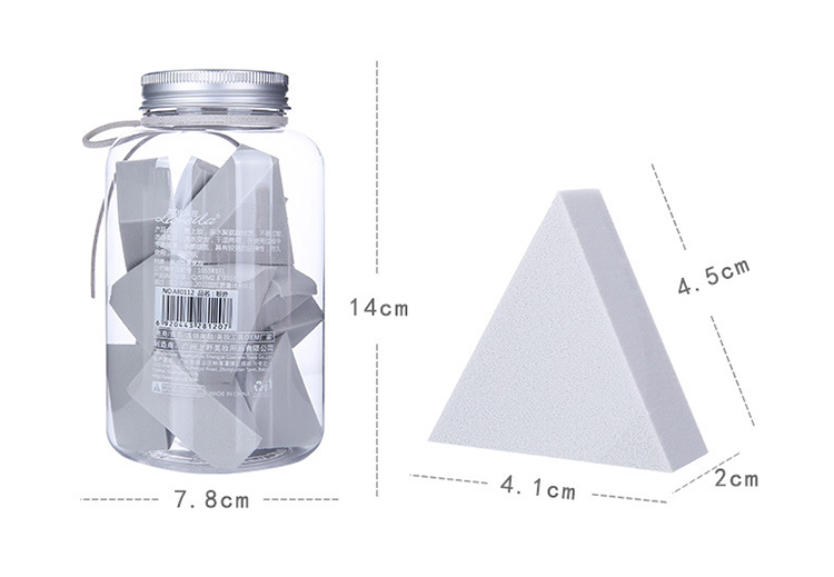 12pcs Triangle shape foundation cosmetic powder puff sponge hydrophilic beauty makeup sponge blender set A80112