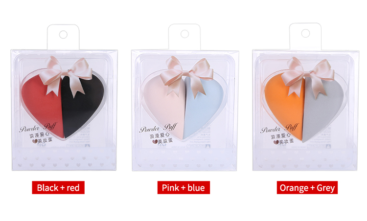 Lameila 2 PCS Private Label Custom Logo High Quality Soft Beauty Heart Shape Makeup Sponge A80139