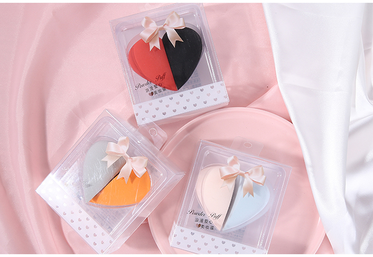 Lameila 2 PCS Private Label Custom Logo High Quality Soft Beauty Heart Shape Makeup Sponge A80139