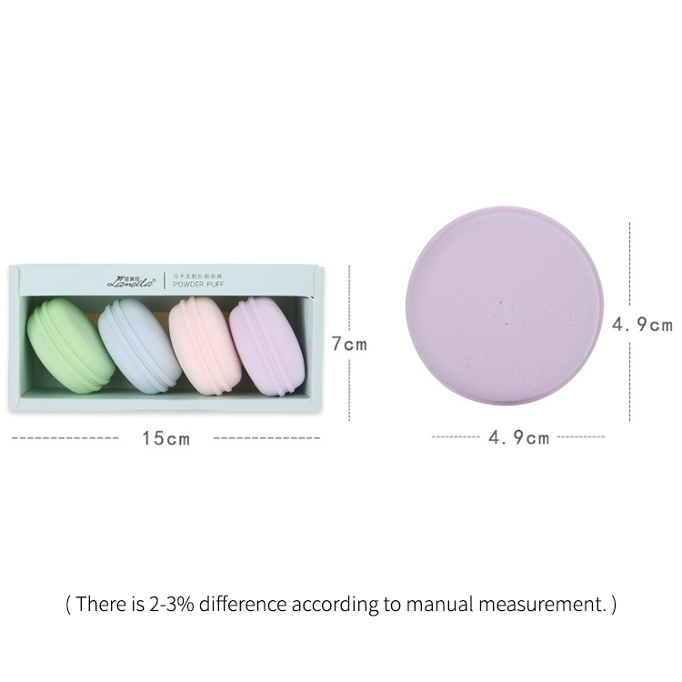 New arrival beauty tools macaron cosmetic makeup sponge blender set with ECO packaging A80141