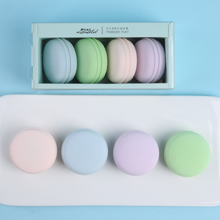 New arrival beauty tools macaron cosmetic makeup sponge blender set with ECO packaging A80141