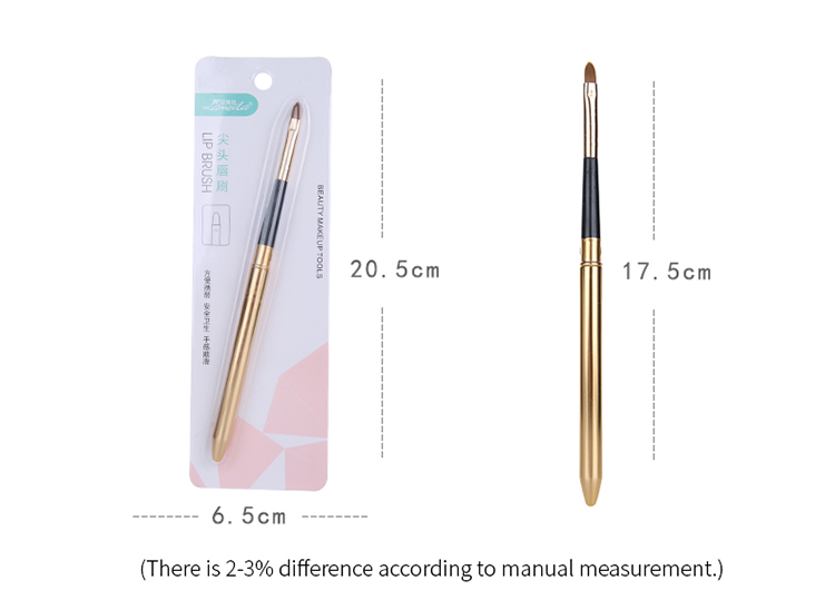 Private label professional makeup synthetic hair lip liner Brush retractable lip brush makeup brush with cover