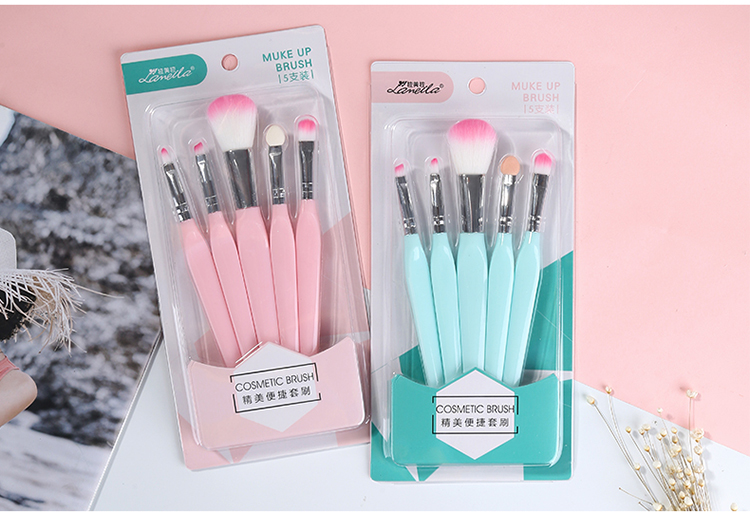 Lameila Personalized Makeup Brushes 5PCS Beauty Brushes Makeup Cosmetics Kit Foundation Powder Blush Contour Make up brush L0946