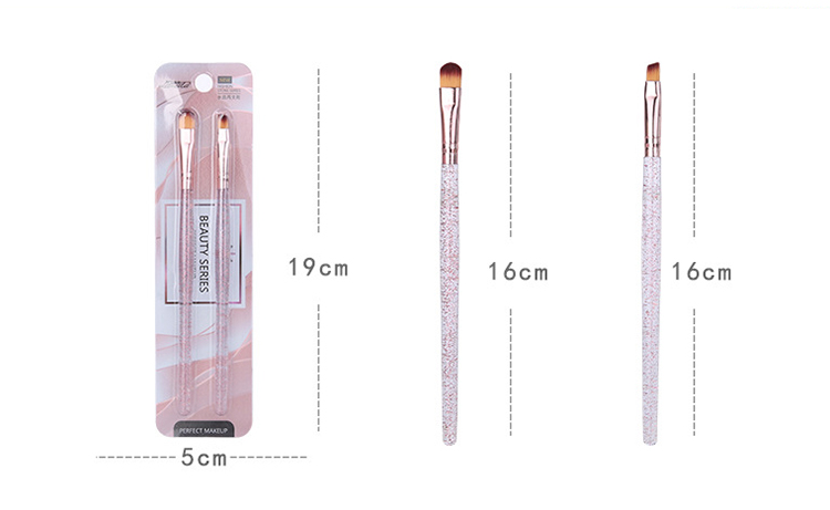 Lameila Cosmetics Crystal Makeup Brush Beauty 2pcs Wholesale Private Label Logo super soft Makeup Brush Set L0956