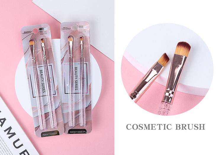 Lameila Cosmetics Crystal Makeup Brush Beauty 2pcs Wholesale Private Label Logo super soft Makeup Brush Set L0956