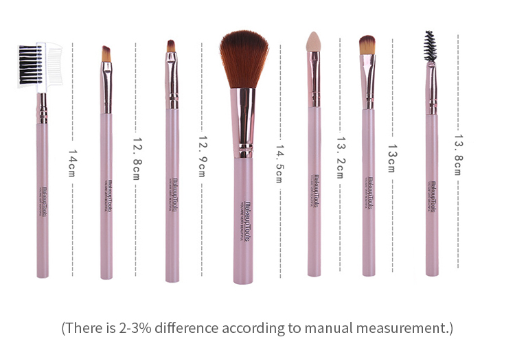 Lameila Eye Shadow Eyebrow Brush Multiple Function Combo Brush Set 7pcs Colorful Unique Soft Makeup Brushes L0960