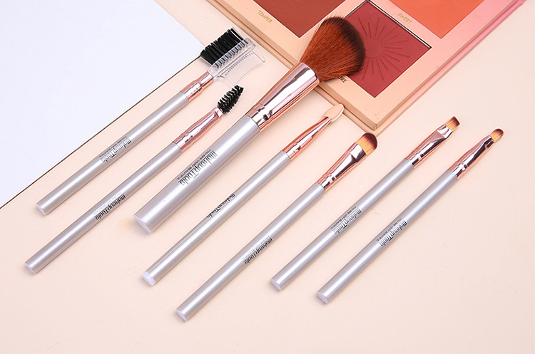 Lameila Eye Shadow Eyebrow Brush Multiple Function Combo Brush Set 7pcs Colorful Unique Soft Makeup Brushes L0960