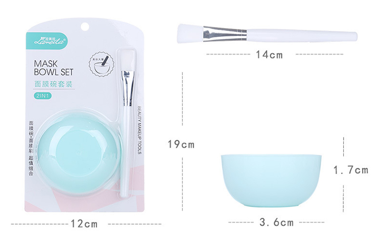 2021 best sale products DIY facemask bowl set plastic cosmetic mixing bowl with brush