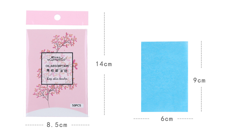 Face tissues effective oil absorbing sheet blue color oil blotting paper for oily face 50pcs/bag
