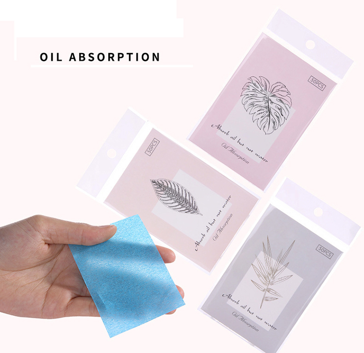 Premium face oil absorbing sheets facial care oil blotting paper with logo printed A572