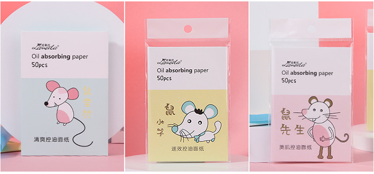 Lameila Premium face oil absorbing sheets facial care oil blotting paper with logo printed A575