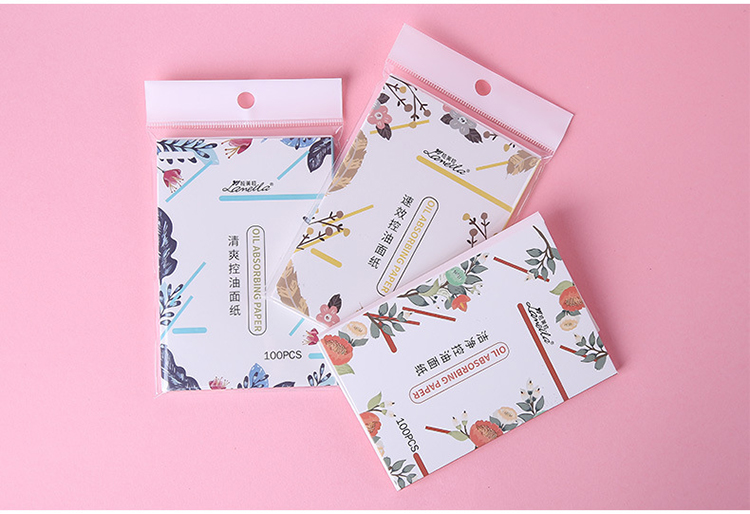 Lameila 100pcs cosmetic perfumed oil absorbing sheet colorful facial clean flax oil blotting paper A585