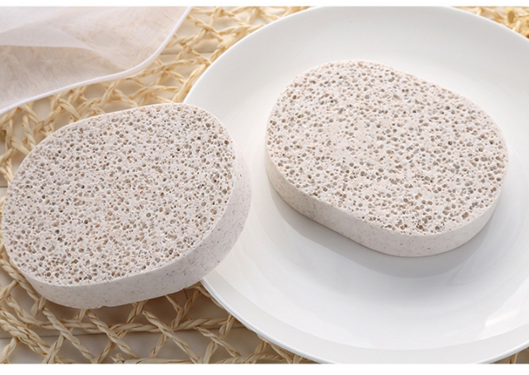 2 pieces / set Walnut soft face sponge moisturizing nourishing type facial cleansing sponge with case