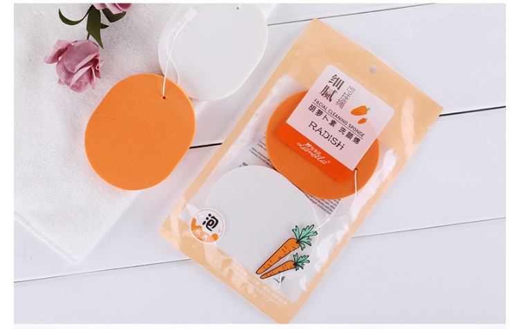 Lameila 2pcs Facial Clean Sponge Beauty Tools Natural Carrot Oval Face Cleansing Sponge B2139