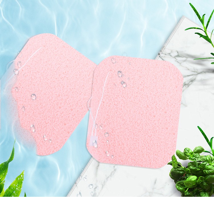Lameila oval shape washable exfoliator remover soft pink face cleaning sponge B2155