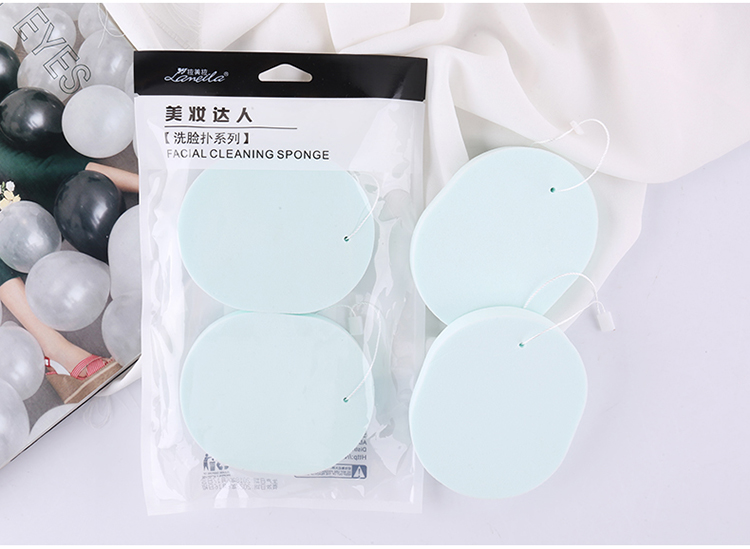 Lameila whoelsale 2 pcs makeup remover deeply 15T face cleansing sponge with rope SY-B2169