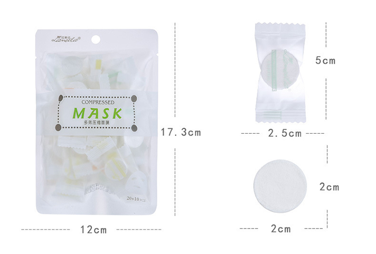 wholesale private label organic diy beauty makeup face mask skin care disposable facial cotton compressed sheet mask D0834