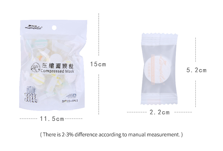 Candy compressed mask soft and comfortable compressed mask facial DIY paper mask 20sheet in pack D0851