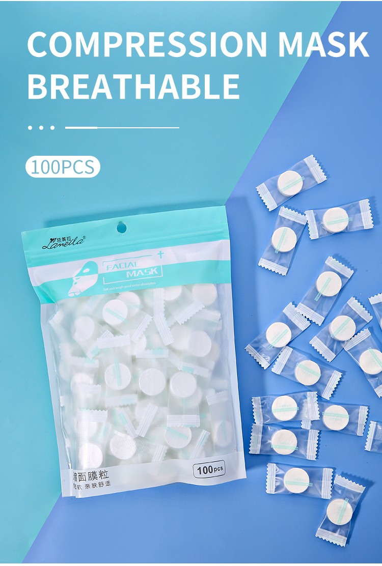 Lameila 100pcs DIY Face care tool disposable cotton compressed tablet facial mask sheet D0864