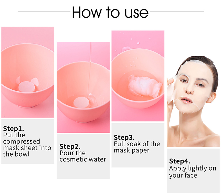 Lameila 10pcs disposable non woven facial diy mask beauty compressed face sheet mask kit with mask bowl D0867