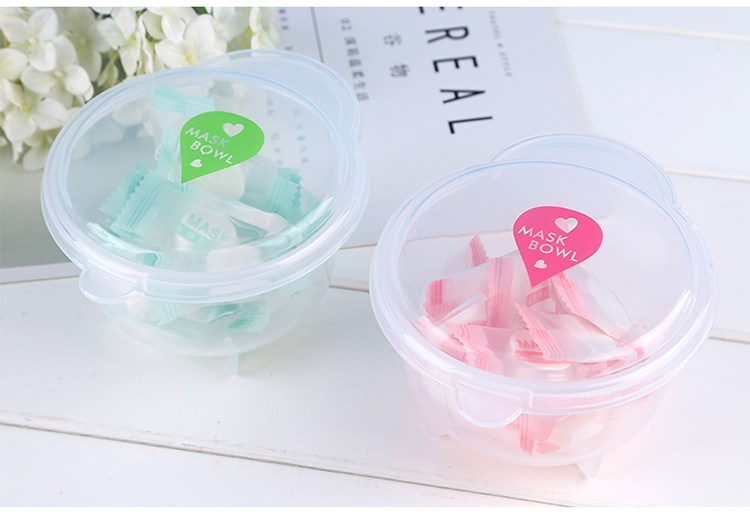 Cosmetic plastic face mask spatula diy custom mask mixing bowl set with plastic measuring spoons D0872