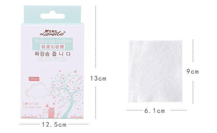 Lameila wholesale facial cleaning non-woven cotton pads 100 pcs in pack B0102