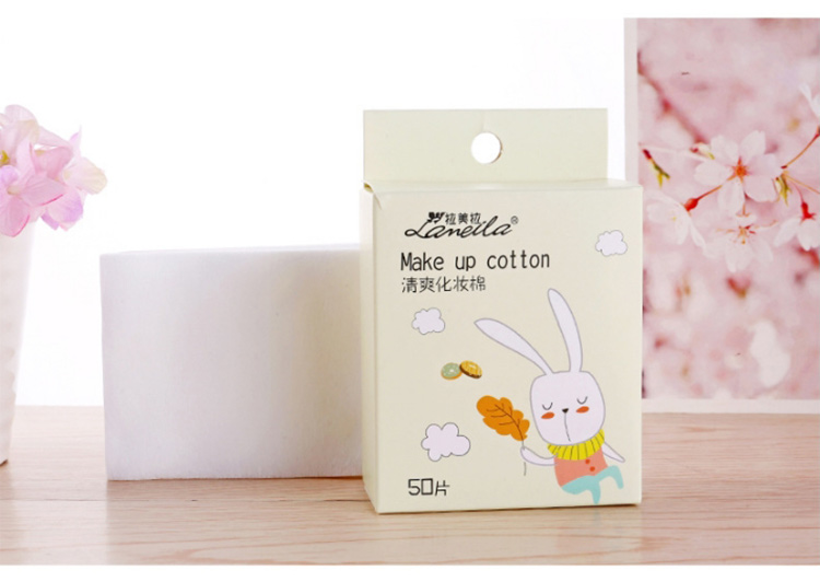 Lameila 50pcs Custom 100% Cotton Make Up Remover Disposable Soft Cotton Pads B0106
