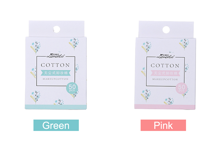 Factory Custom Packaging Logo 50pcs Private Label Makeup Remover Pad Disposable OEM Cotton Pads B0107