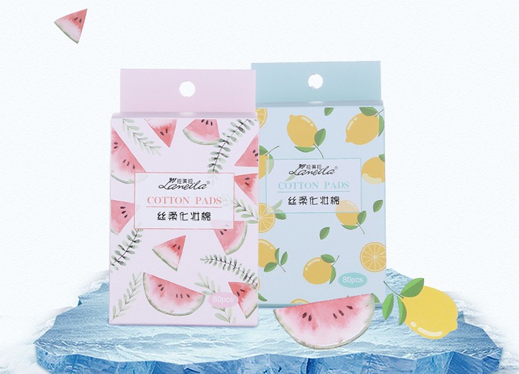 Wholesale facial cleaning pads non-woven make up cotton pads 80 pcs in pack B0111