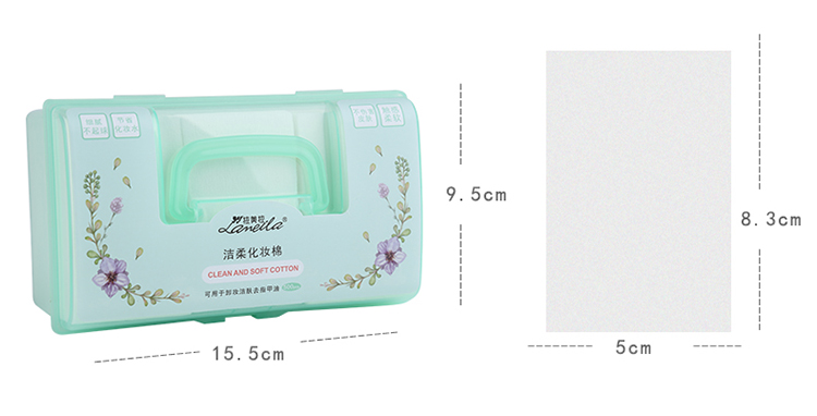 500 pcs Non-woven cotton pad,Private Label thin nail remover pad,Portable Disposable makeup remover cotton B154