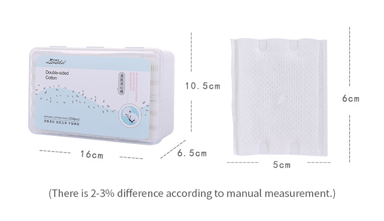 150pcs Disposable Cosmetic Organic Cotton Pad Square Washable Makeup Pad Face Deep Clean Pad B195